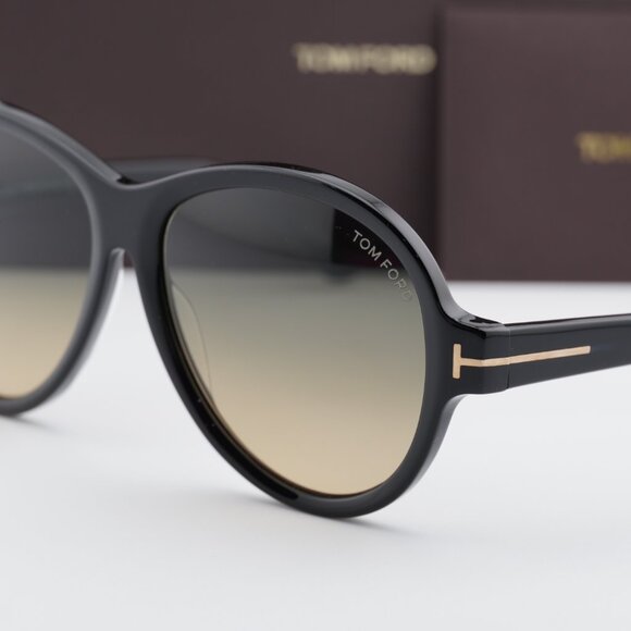 Tom Ford Camryn FT1033 01B Round Sunglasses - Black/Smoke main image 6